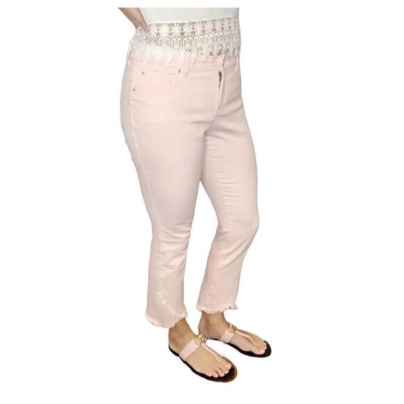 INC International Concepts INC Tulip-Hem Skinny Ankle Jeans (New Pale Blush, 4) - Picture 2 of 12